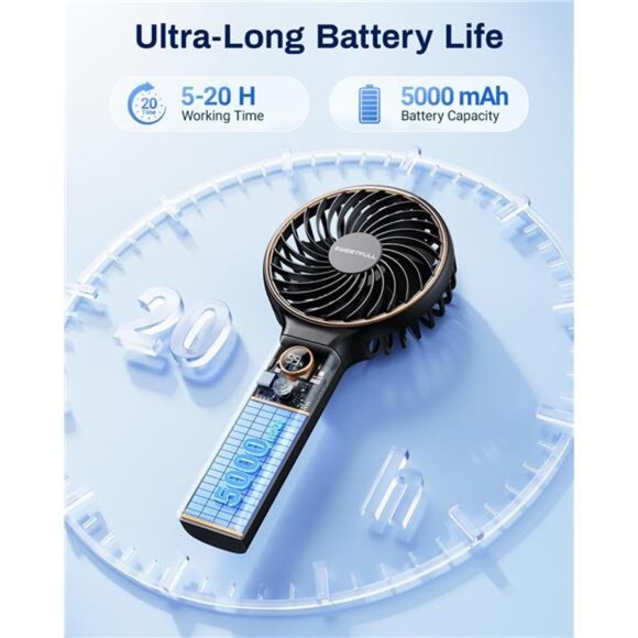 Handheld Mini Fan Portable Rechargeable Foldable Travel Fan USB Personal Cooling - Picture 2 of 7